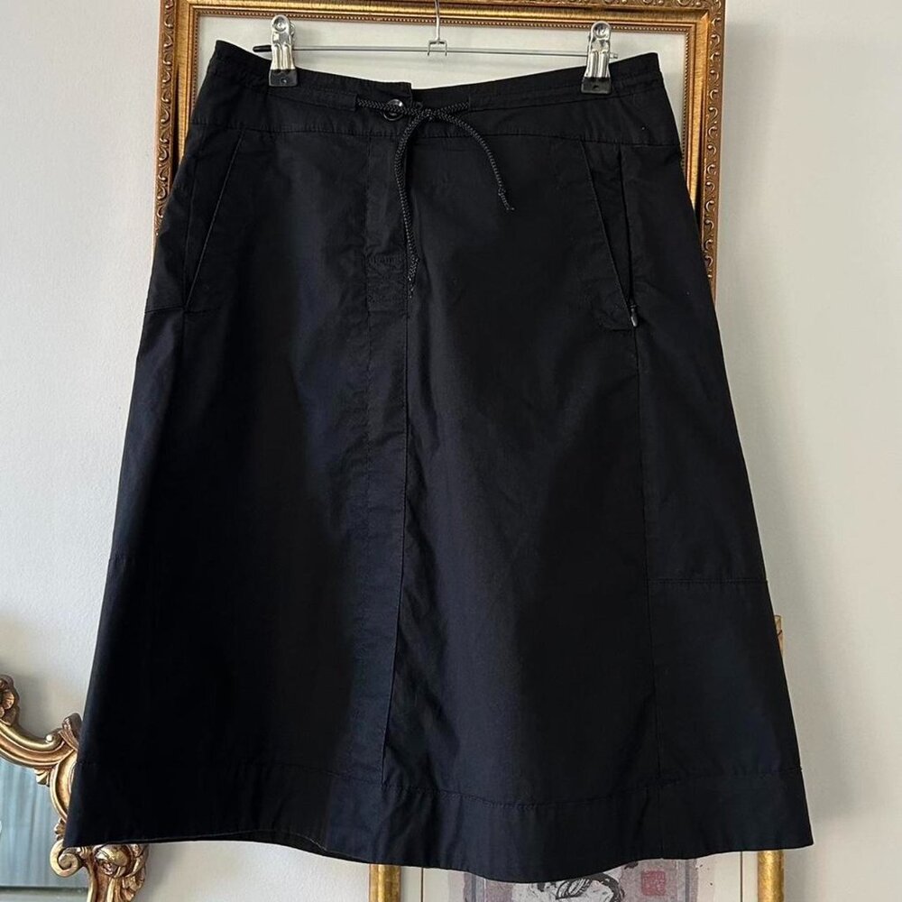 Black Midi Cargo Skirt